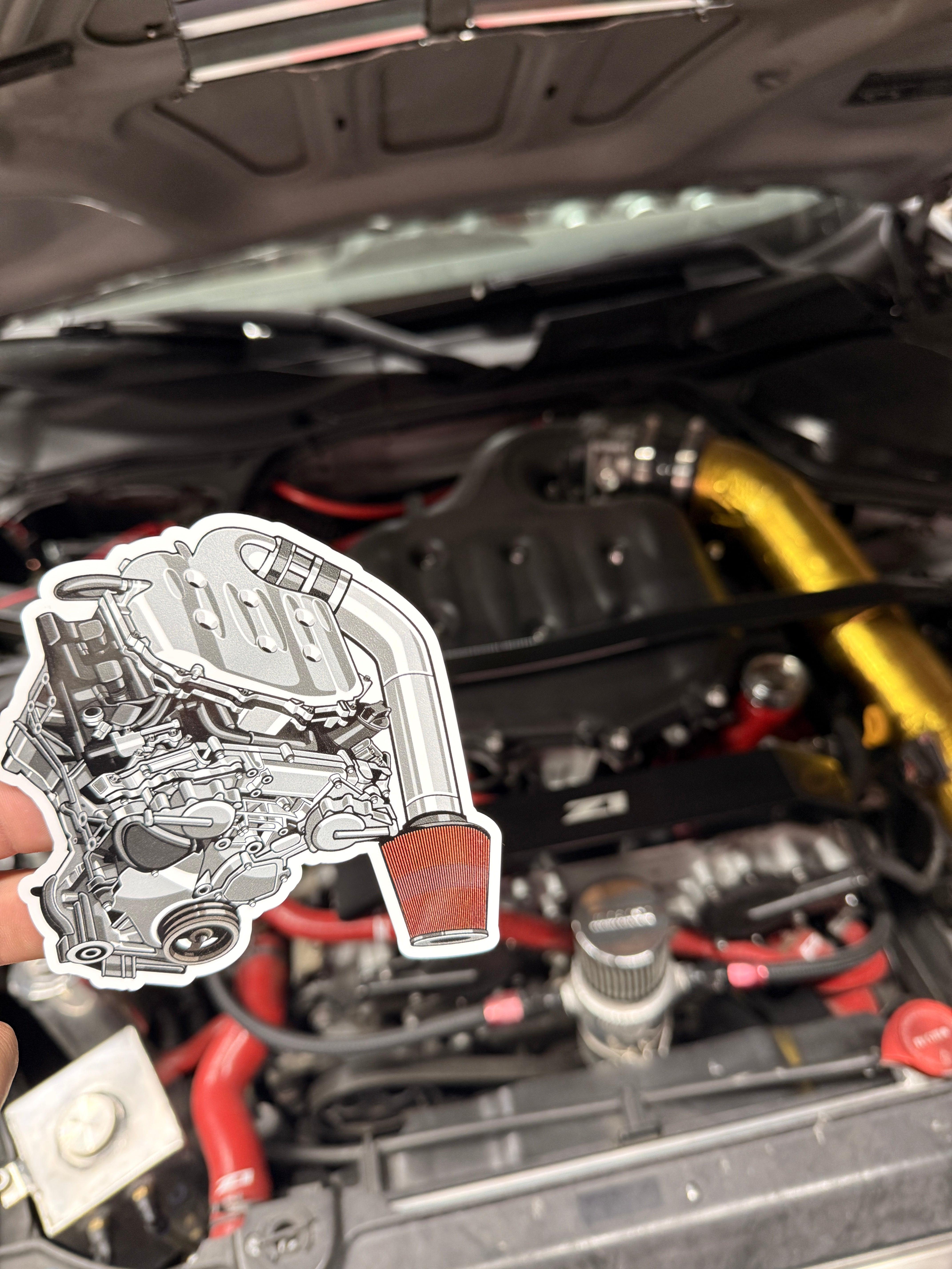 Nissan VQ35DE Slap Sticker - DE 350z G35 FX35 Parody Decal.