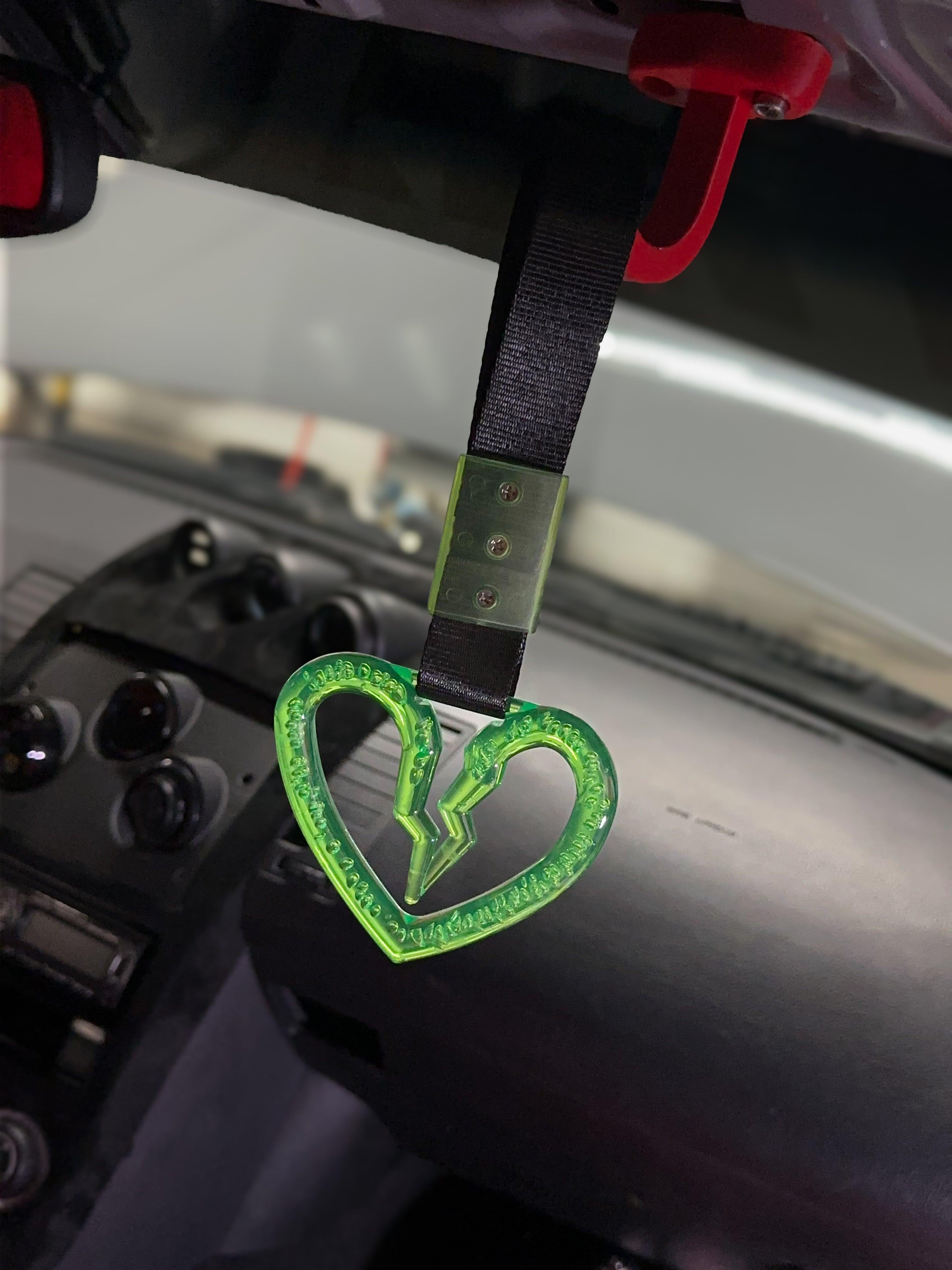 Broken Heart Tsurikawa | JDM Pull Handle Tow Hook Decoration for Drift Show Car | Multicolor.