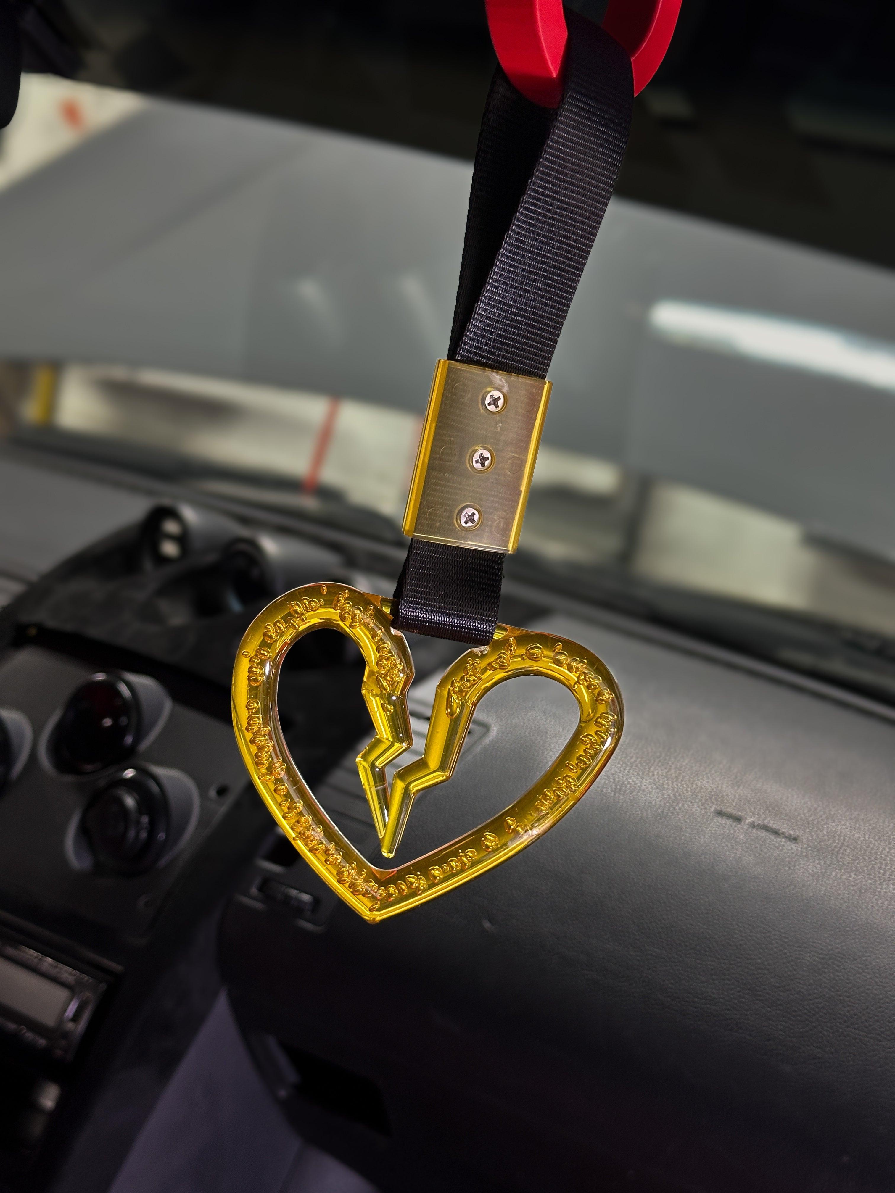 Broken Heart Tsurikawa | JDM Pull Handle Tow Hook Decoration for Drift Show Car | Multicolor.