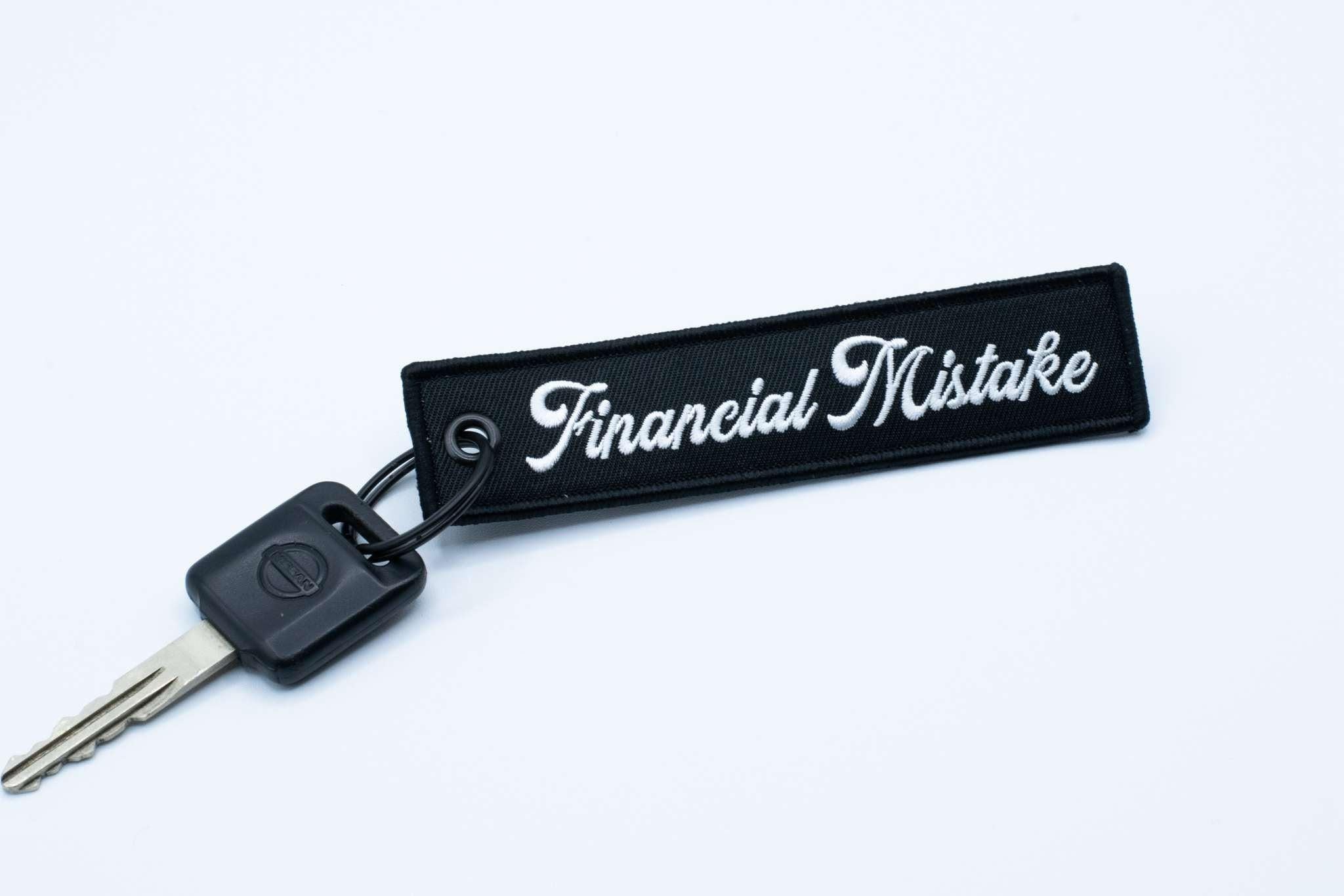 Financial Mistake Jet Tag Keychain | Black |.