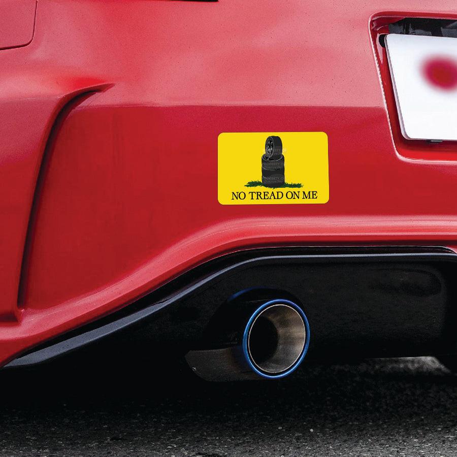 NO TREAD on ME Vinyl Decal - Gadsden Flag Parody For Race Car Slicks and Bald Tires Meme Don't Tread.