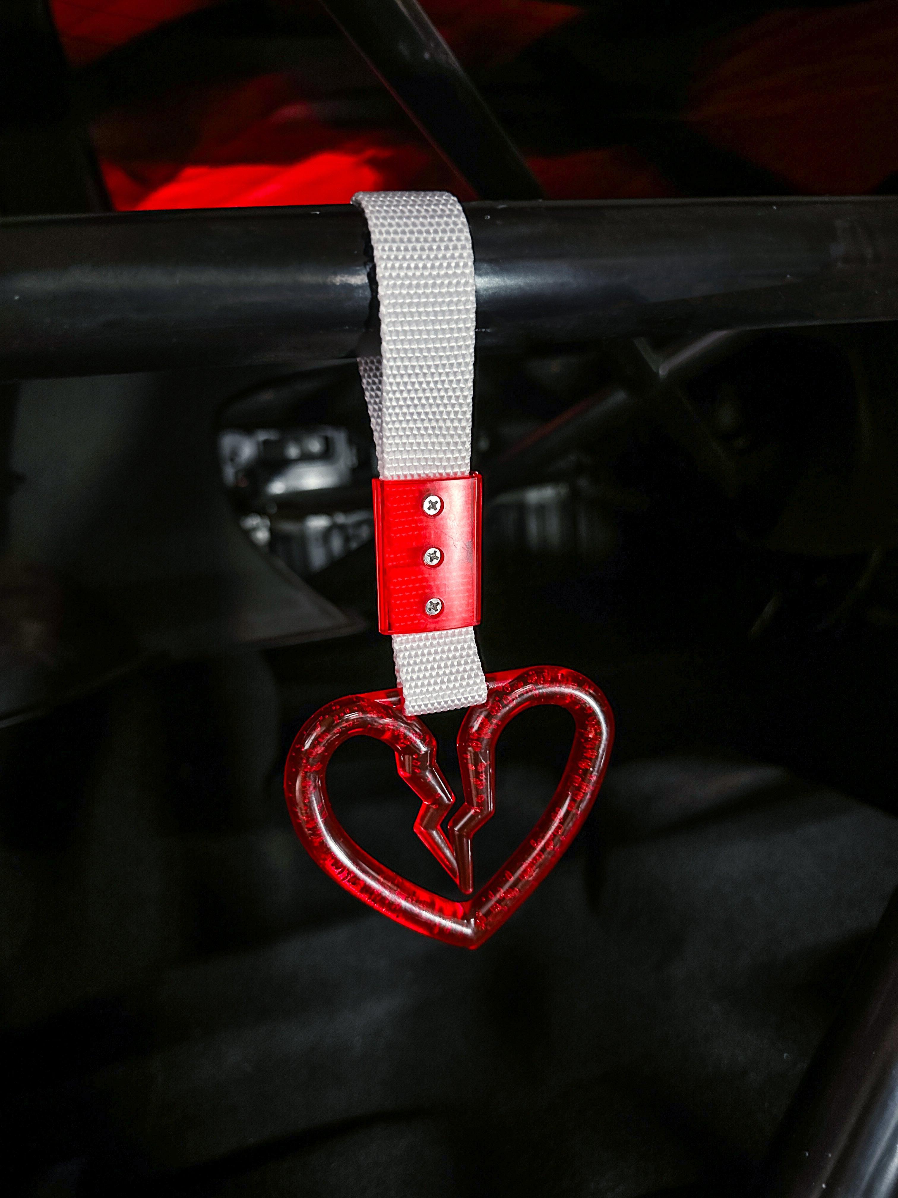 Broken Heart Tsurikawa | JDM Pull Handle Tow Hook Decoration for Drift Show Car | Multicolor.