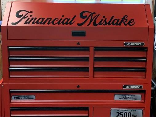 Financial Mistake Vinyl Decal.