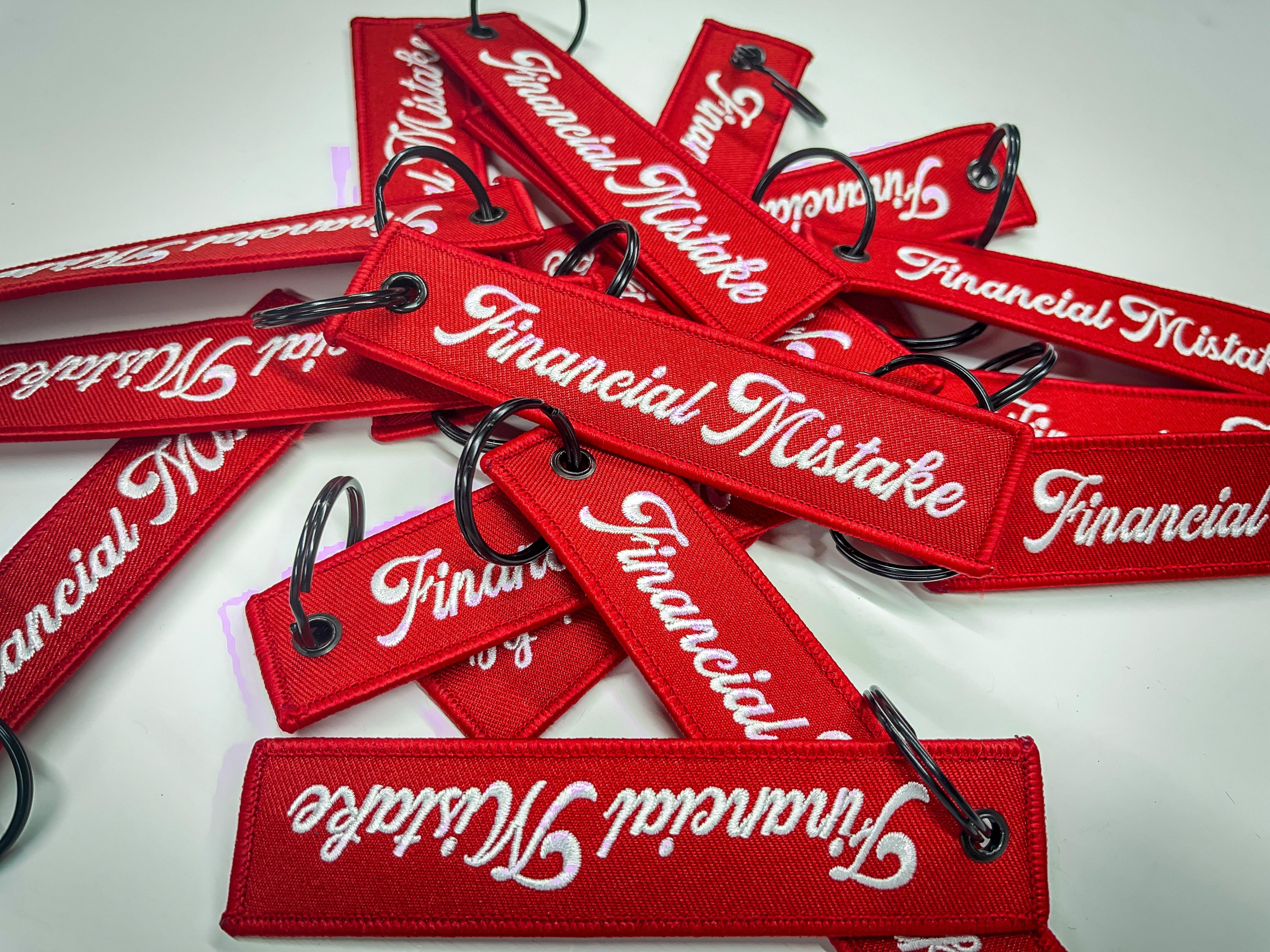 Financial Mistake Jet Tag Keychain | Red |.