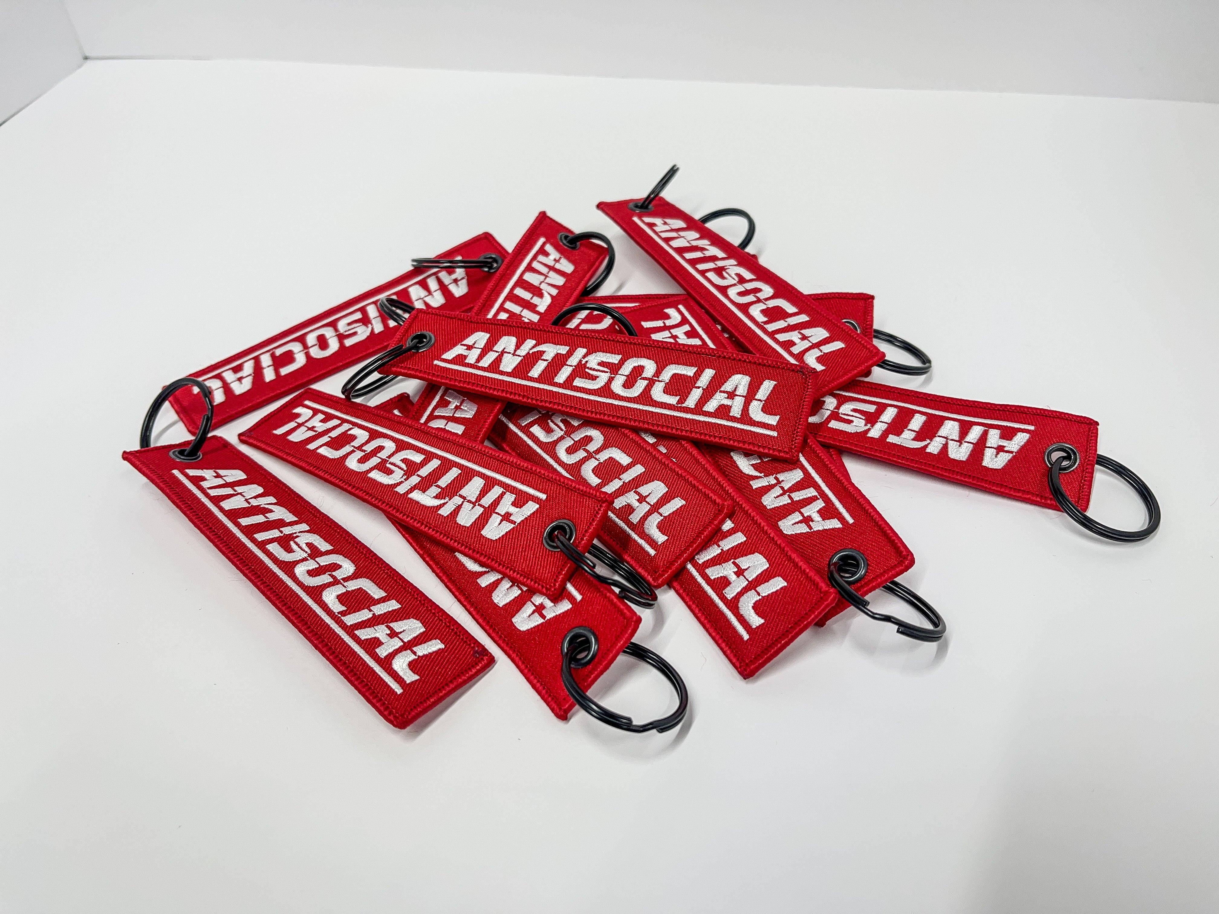 Antisocial Jet Tag Keychain | RED |.
