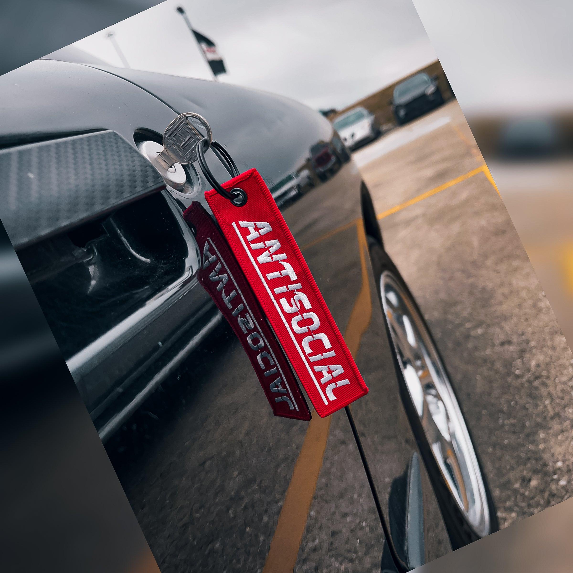 Antisocial Jet Tag Keychain | RED |.
