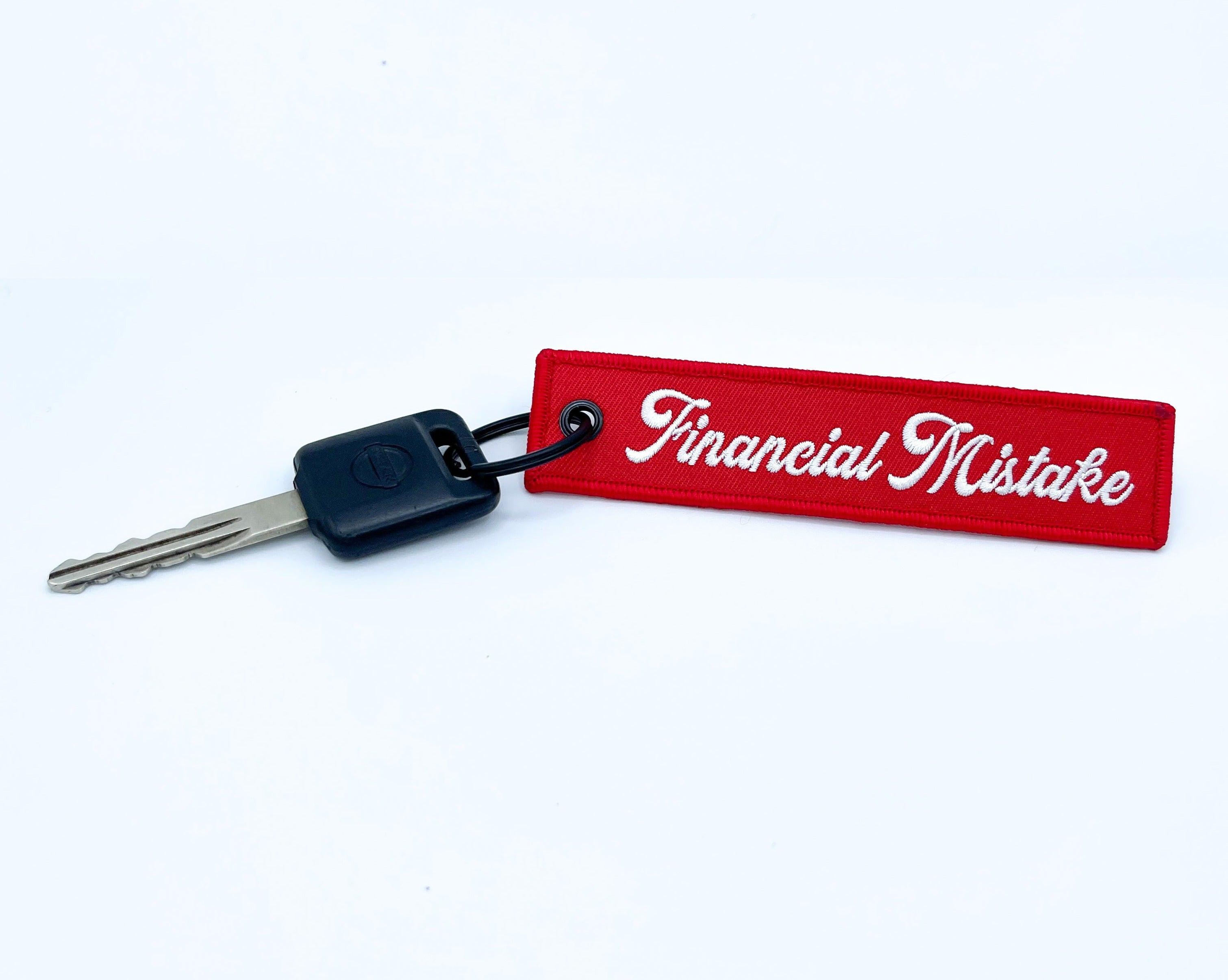 Financial Mistake Jet Tag Keychain | Red |.