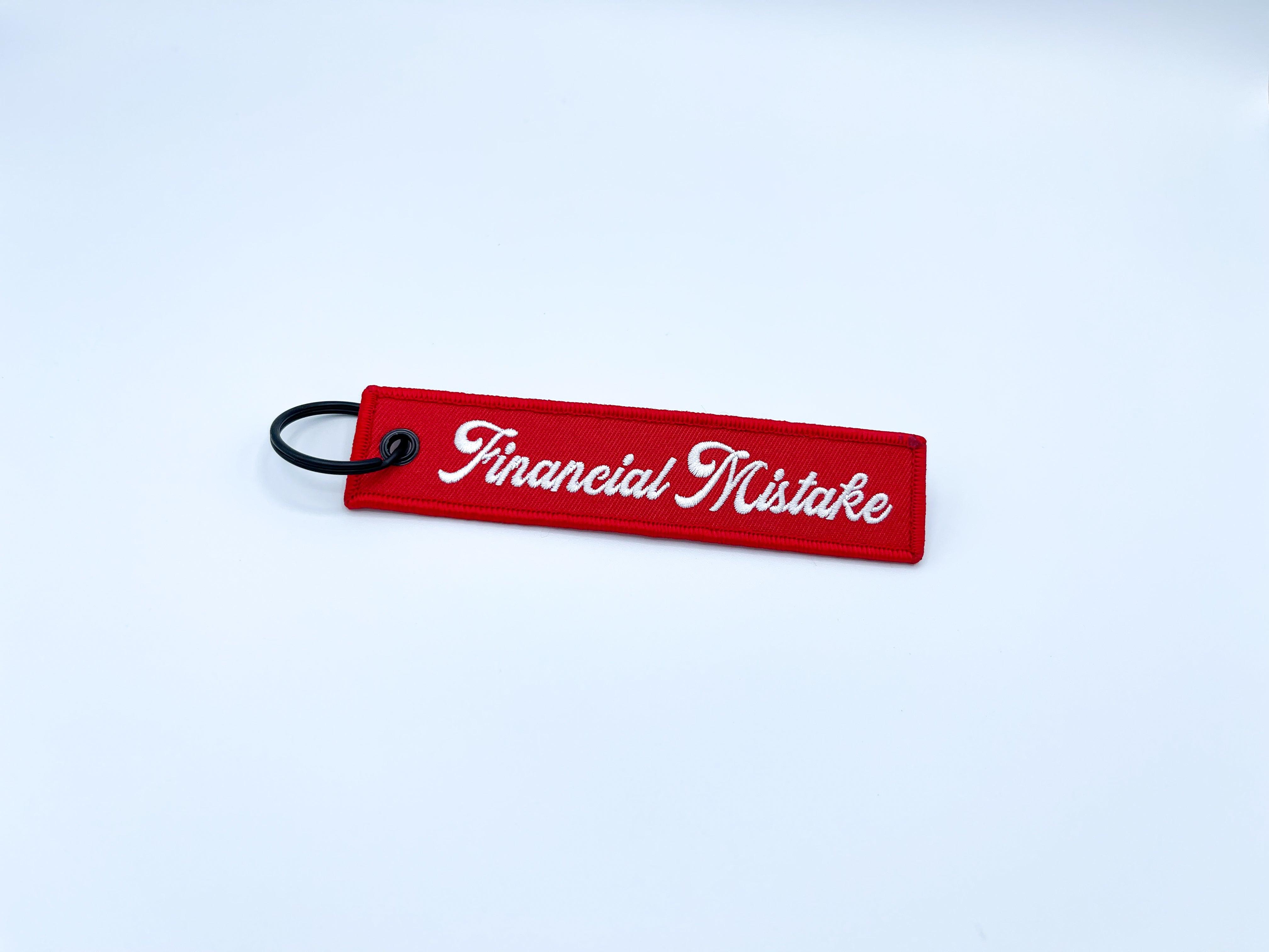 Financial Mistake Jet Tag Keychain | Red |.