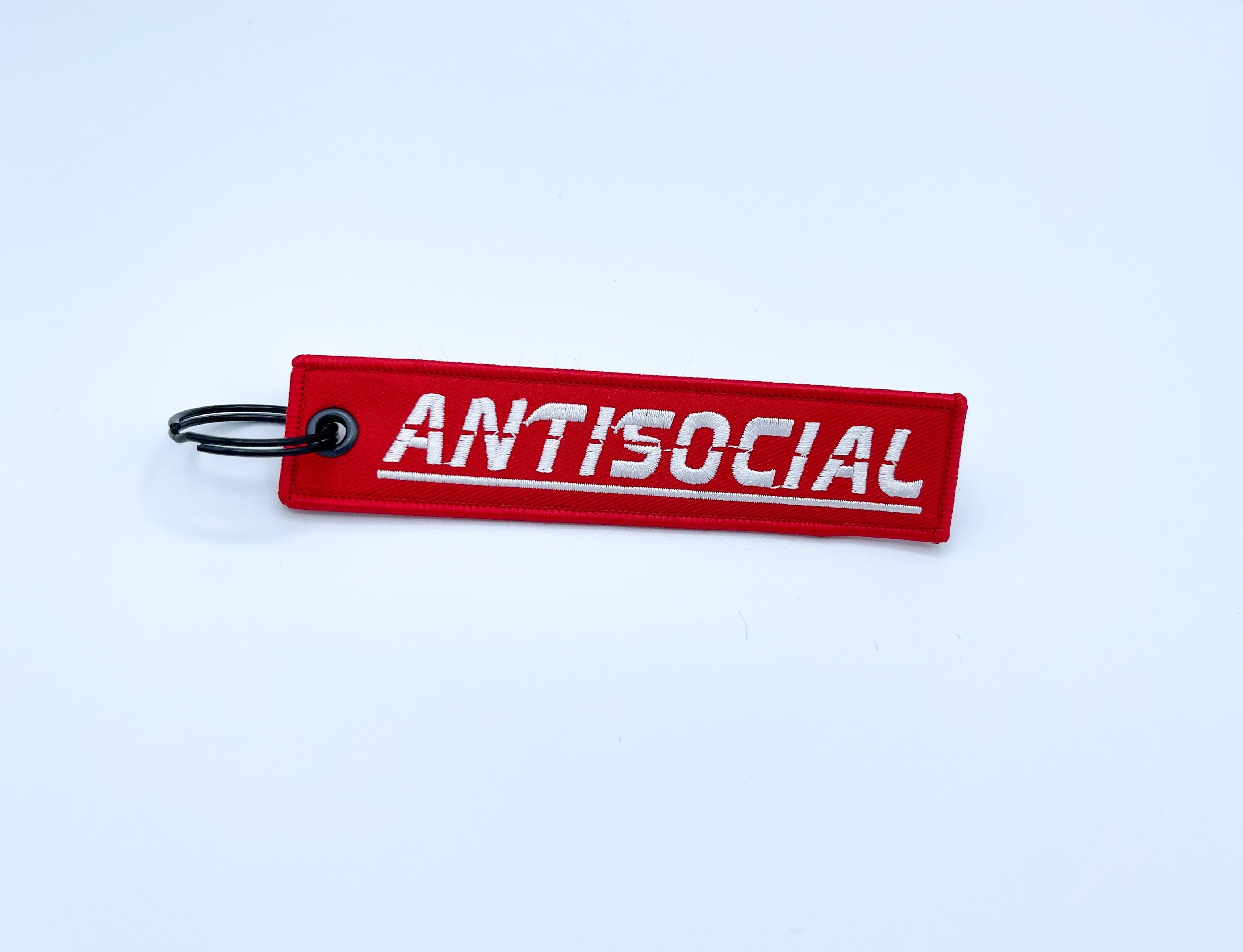 Antisocial Jet Tag Keychain | RED |.