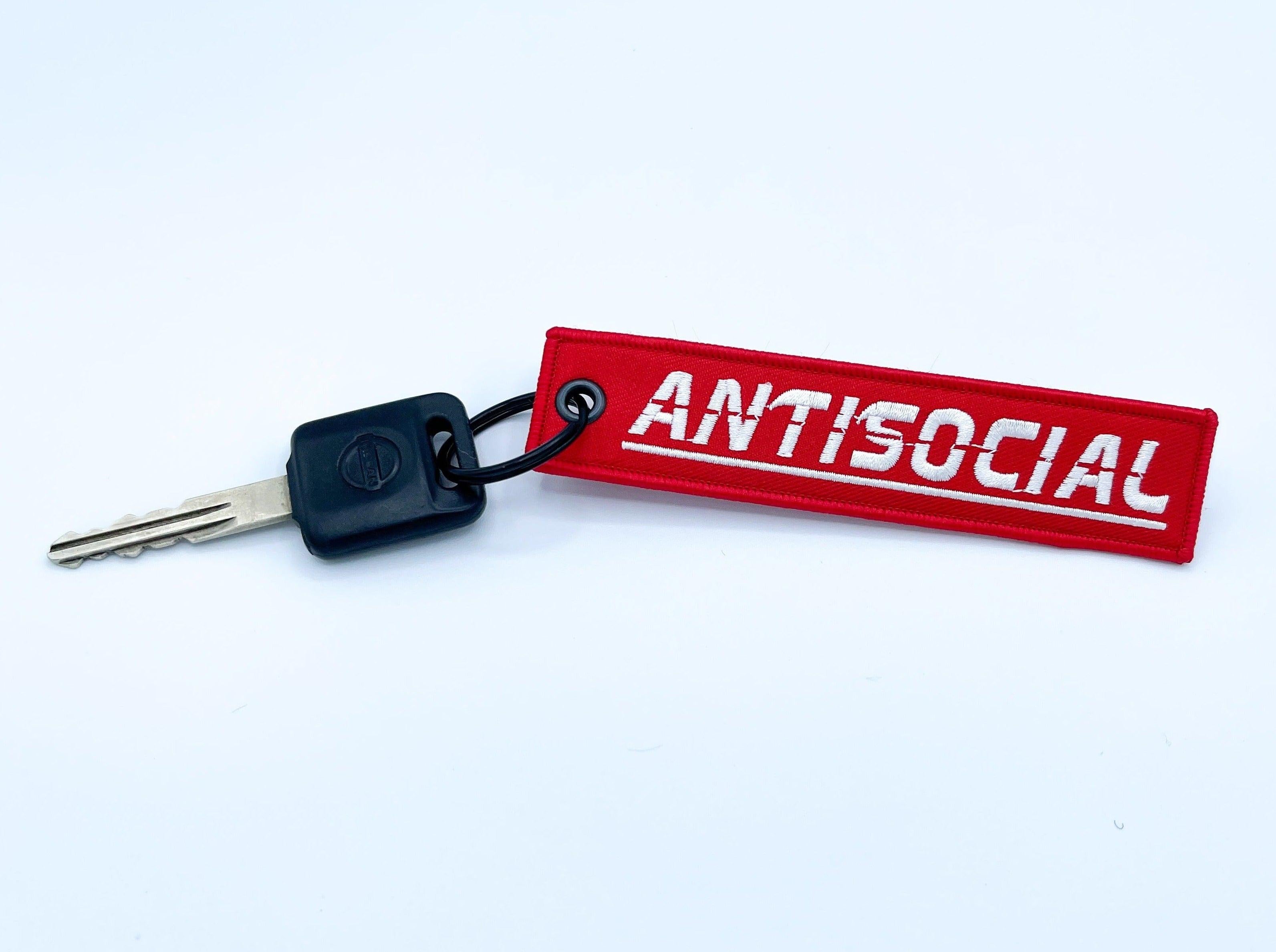 Antisocial Jet Tag Keychain | RED |.