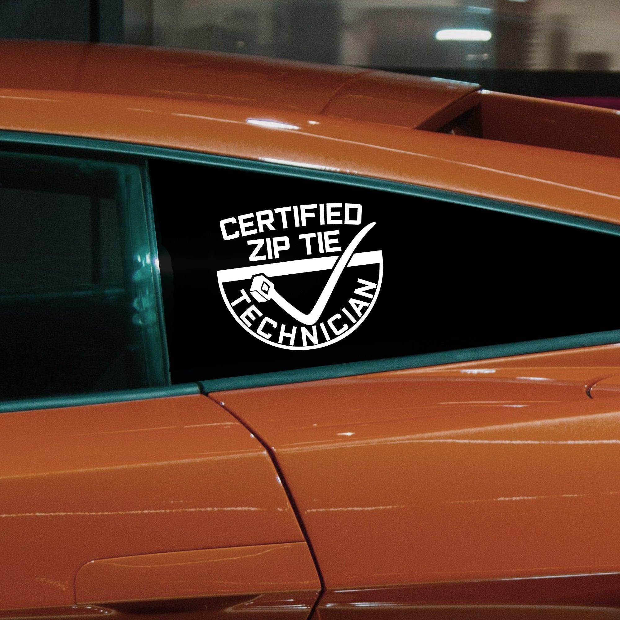 Zip Tie Technician Vinyl Decal.