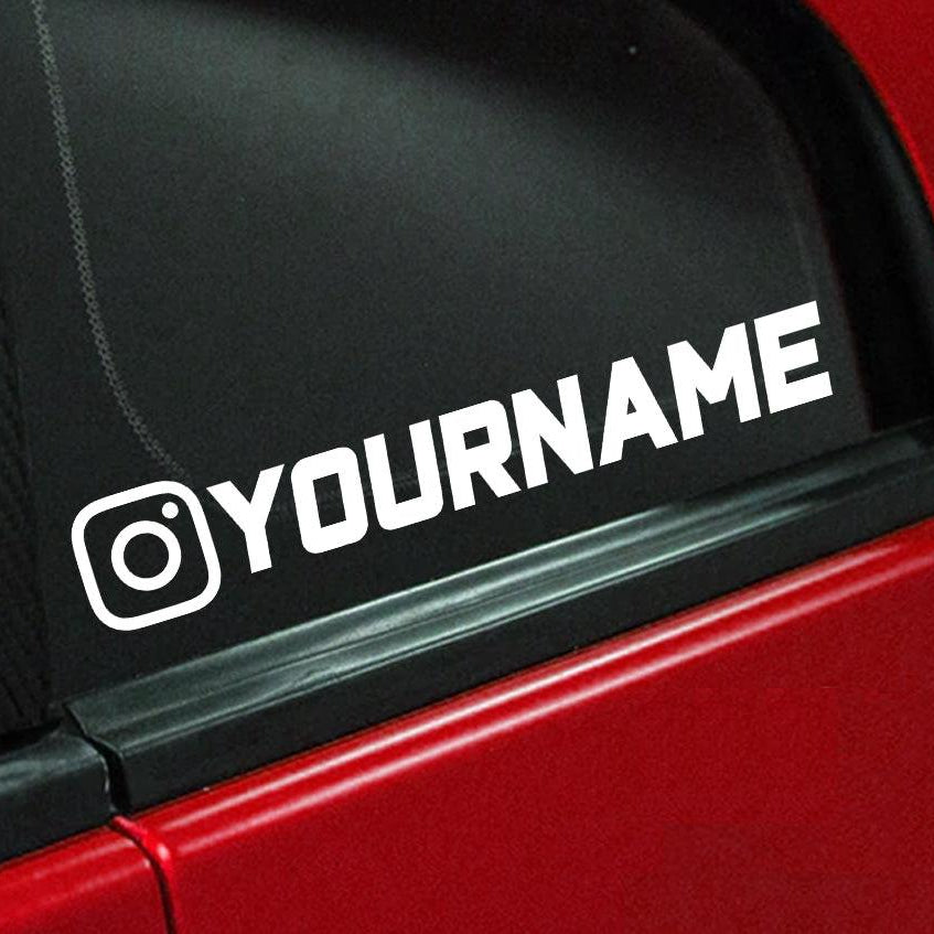 Custom Instagram Name Vinyl Decal | Car Window Personalized IG Username Sticker.