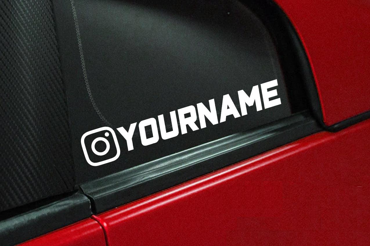 Custom Instagram Name Vinyl Decal | Car Window Personalized IG Username Sticker.