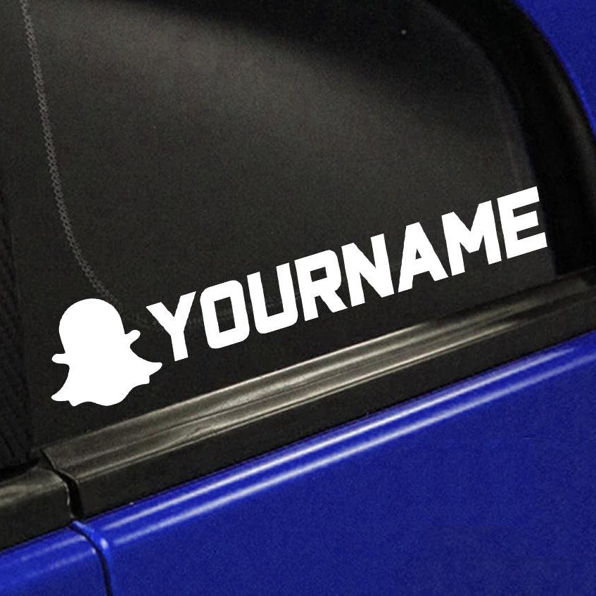 Custom Snapchat Name Vinyl Decal | Car Window Personalized Snap Username Sticker.