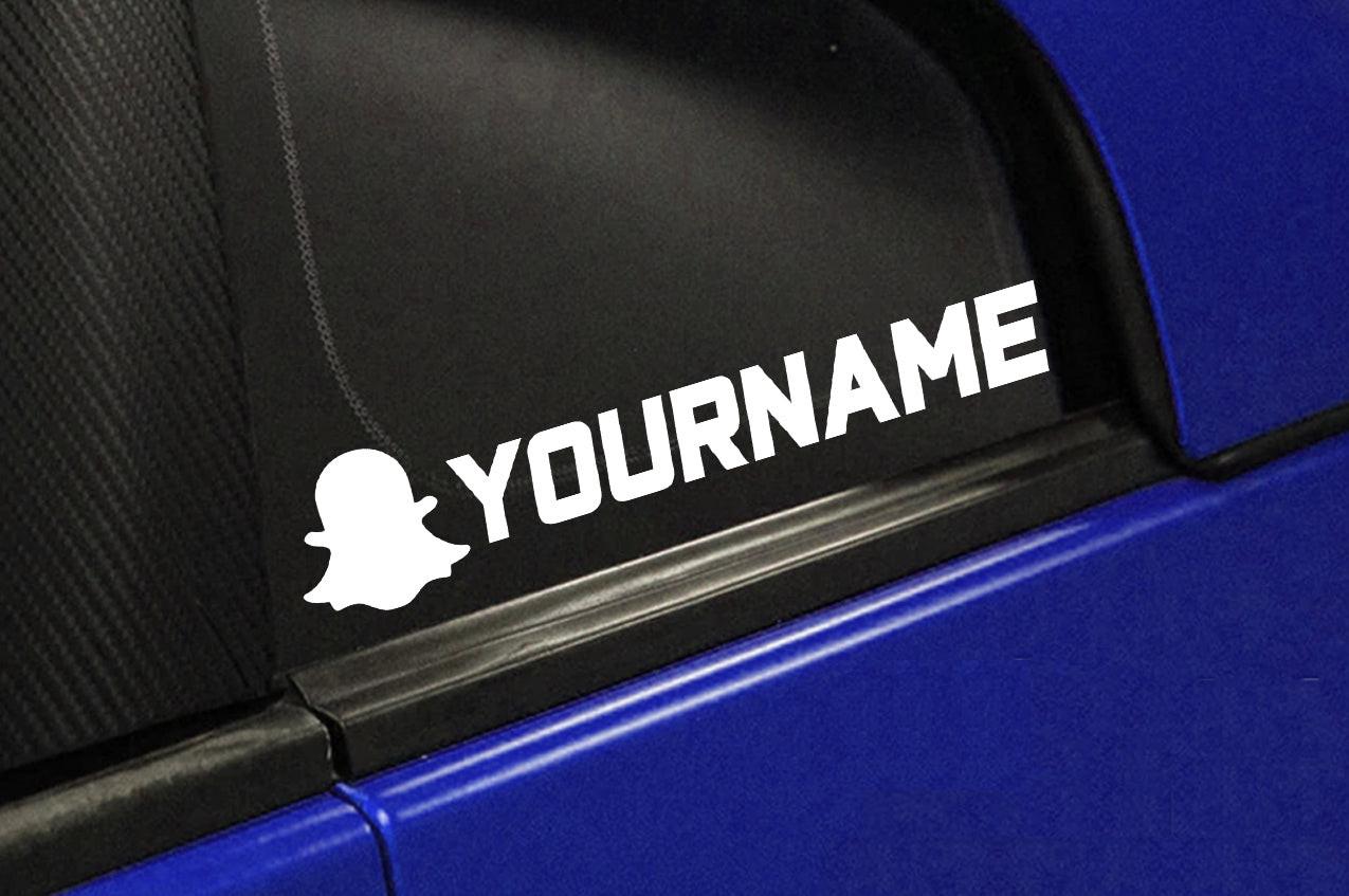 Custom Snapchat Name Vinyl Decal | Car Window Personalized Snap Username Sticker.