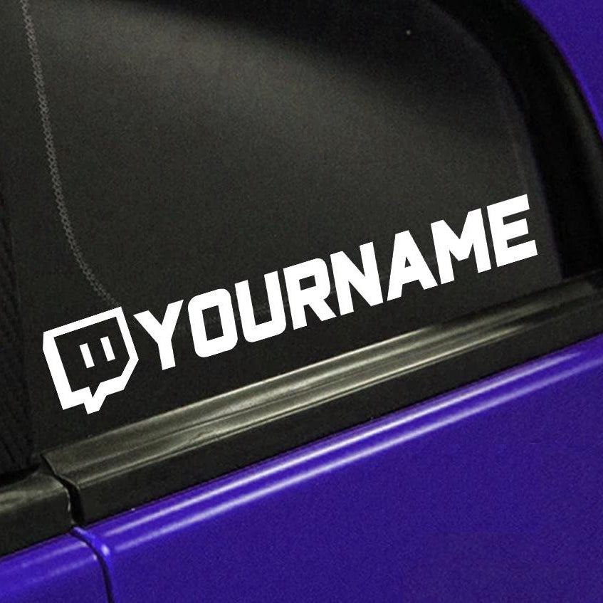 Custom Twitch Name Vinyl Decal | Car Window Personalized Username Sticker.