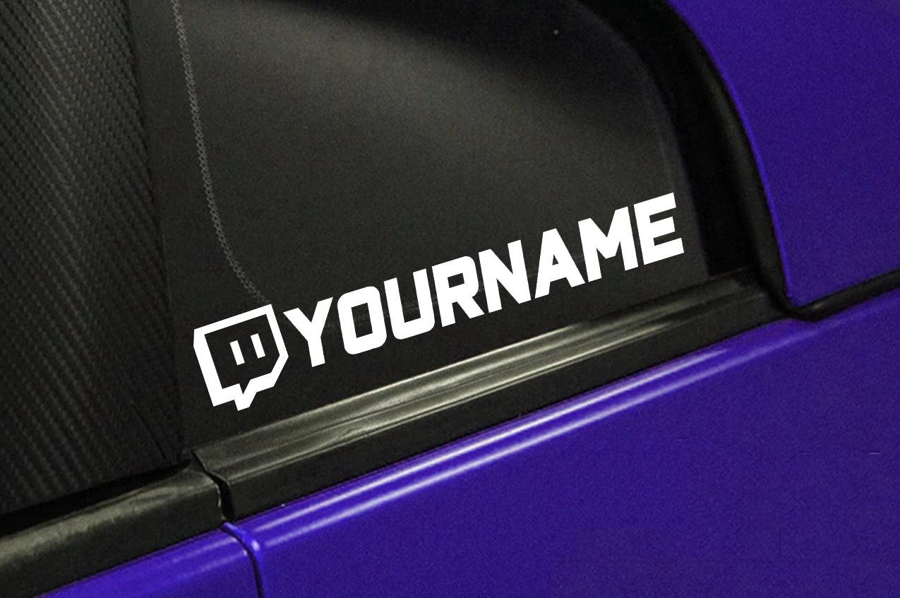 Custom Twitch Name Vinyl Decal | Car Window Personalized Username Sticker.
