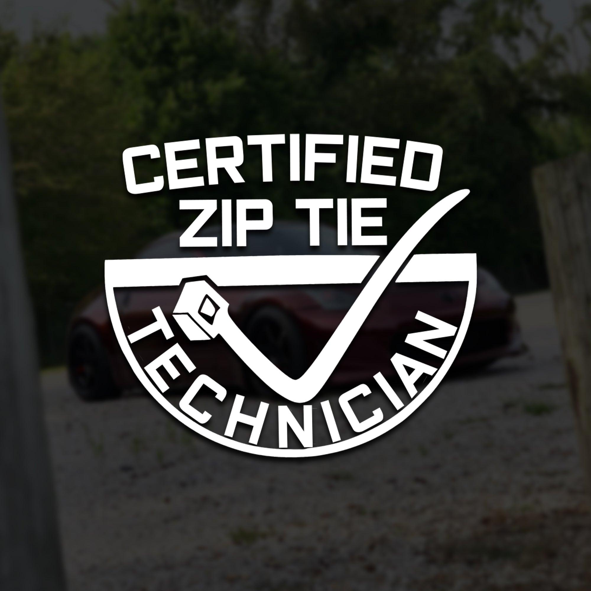 Zip Tie Technician Vinyl Decal.