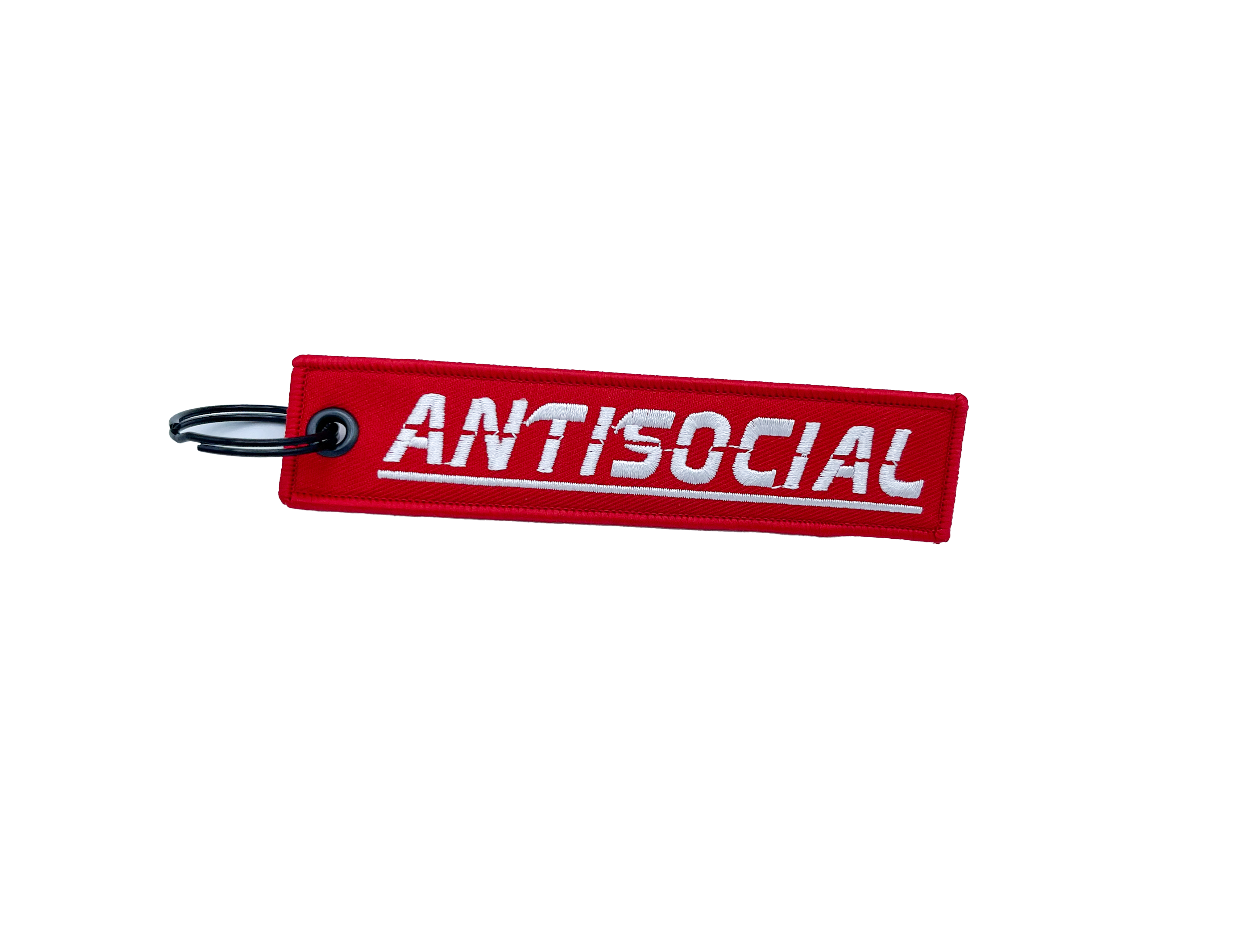 Antisocial Jet Tag Keychain | RED |.