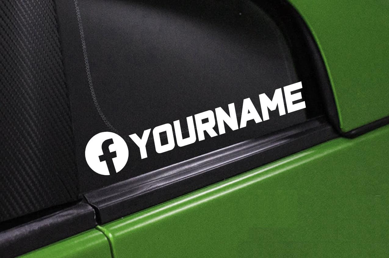 Custom Facebook Page Name Vinyl Decal | Car Window Personalized FB Username Sticker.